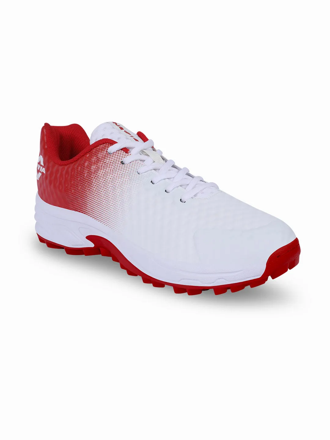 Crick 1000 Cricket Shoes For Men Aster White/Red