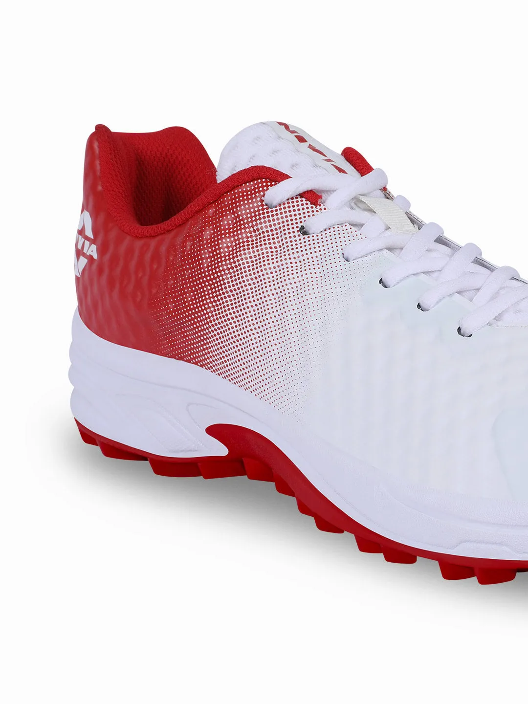Crick 1000 Cricket Shoes For Men Aster White/Red
