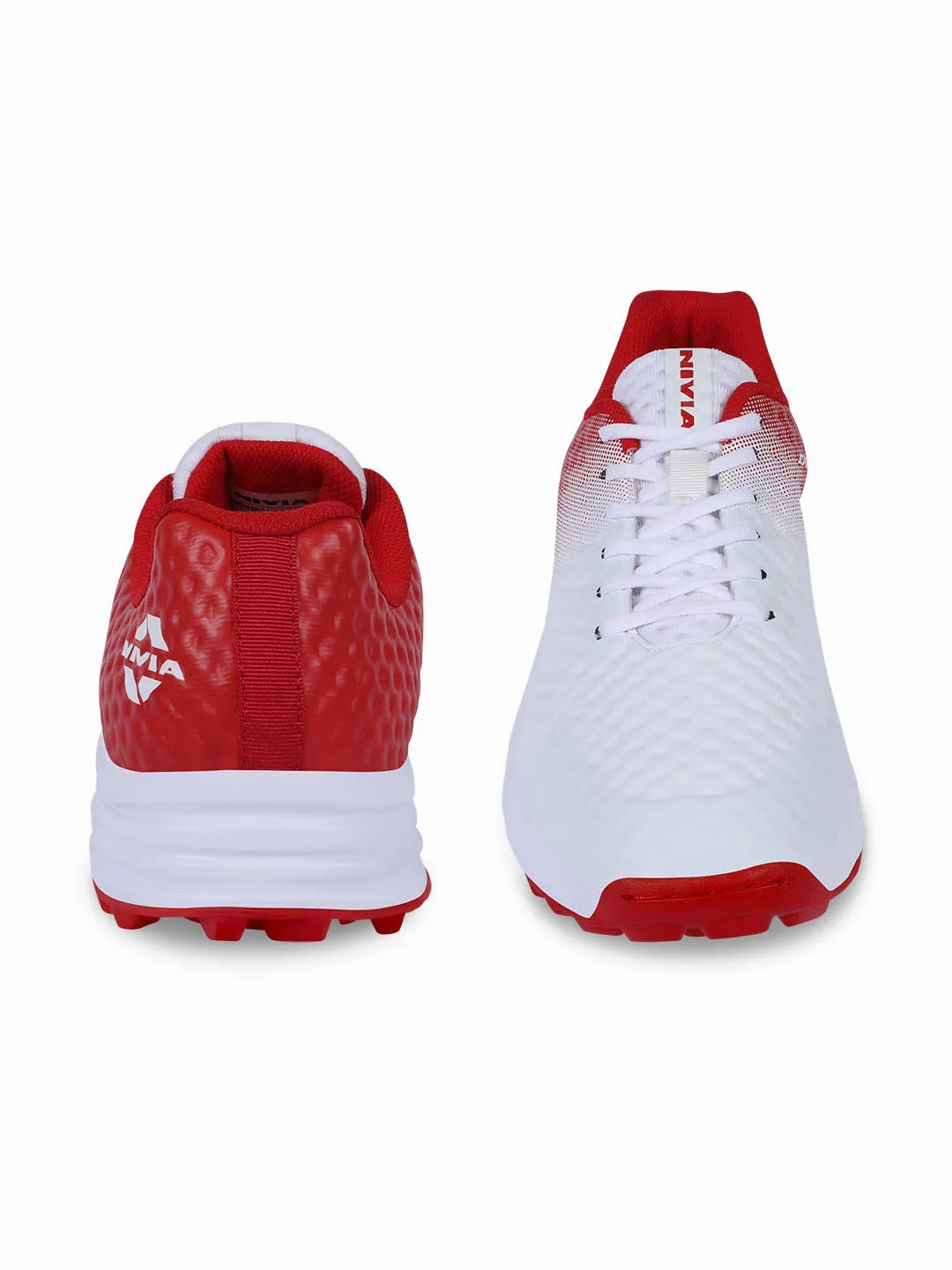 Crick 1000 Cricket Shoes For Men Aster White/Red
