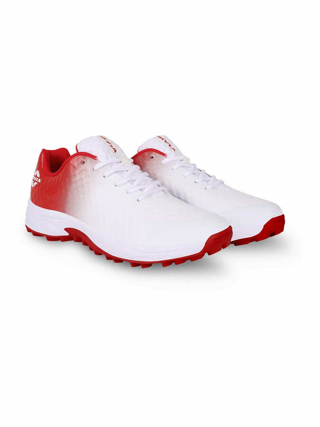 Crick 1000 Cricket Shoes For Men Aster White/Red