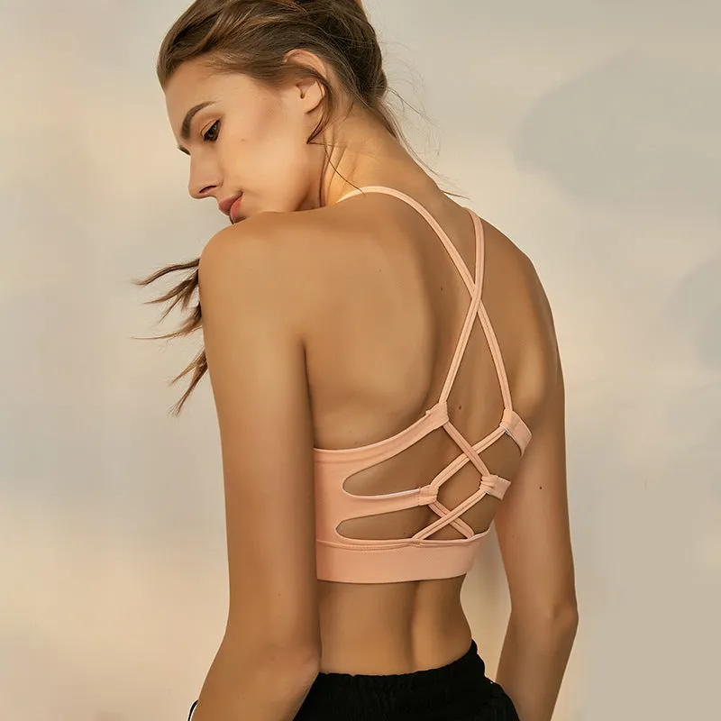 Cross-cut hollow breathable yoga sports vest