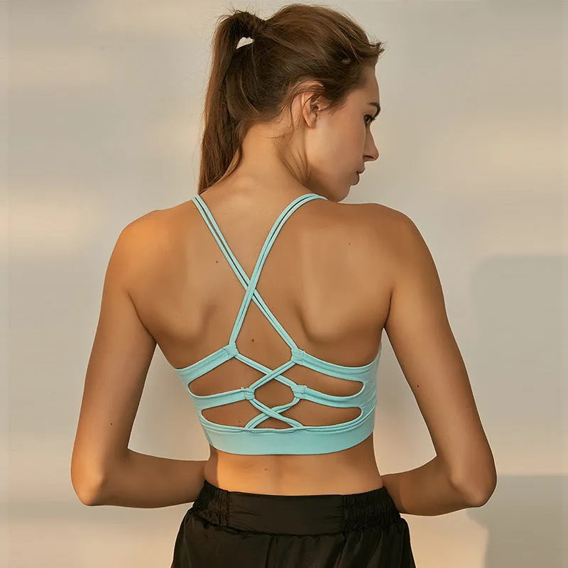 Cross-cut hollow breathable yoga sports vest