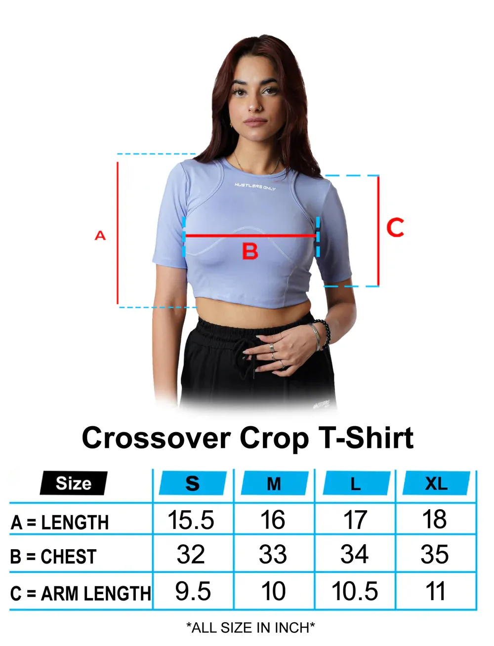 Crossover Croptop - Sky Blue