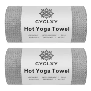 CYCLXY 2 Pack Hot Yoga Towels,Yoga Towels for Hot Yoga Non Slip,Microfiber Super-Absorbent Yoga Mats Towel, Pilates,Bikram,Yoga Gear, Lint Free Long Bath Towels,Waffle Bath Towels for Bathroom