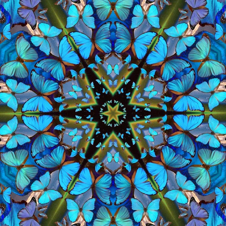 DESTINY // Blue Butterfly Mandala Travel   Hot Yoga Mat