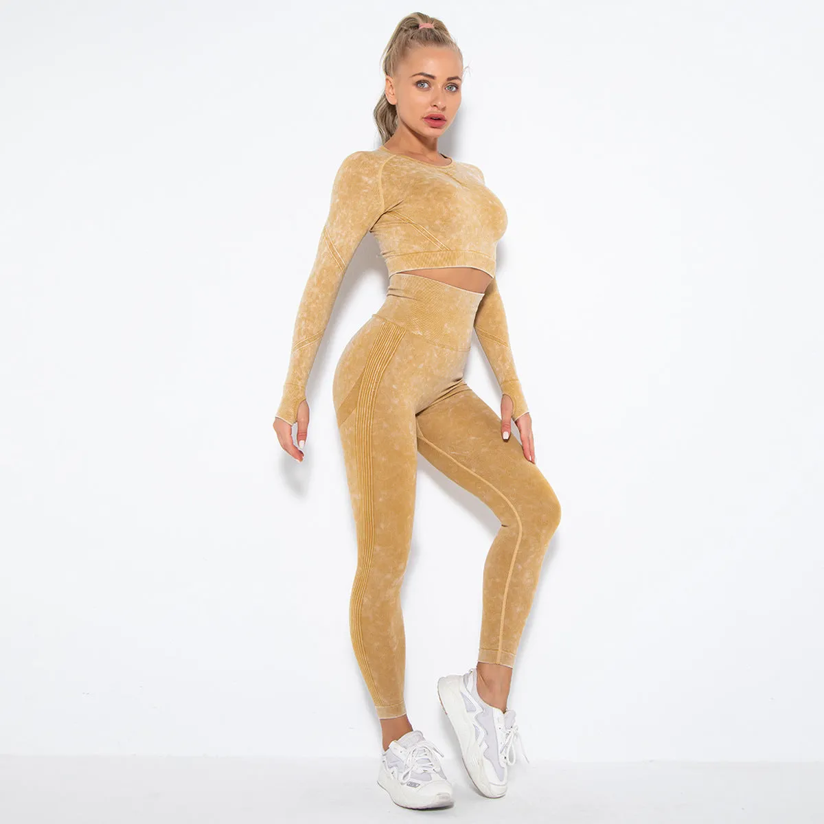 Dinazah Women Peach Hip Raise Yoga Suit