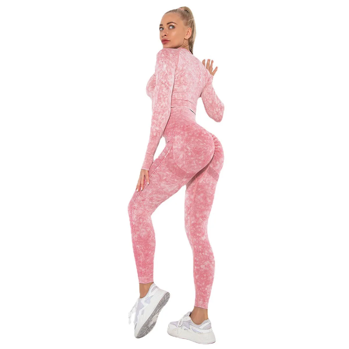 Dinazah Women Peach Hip Raise Yoga Suit