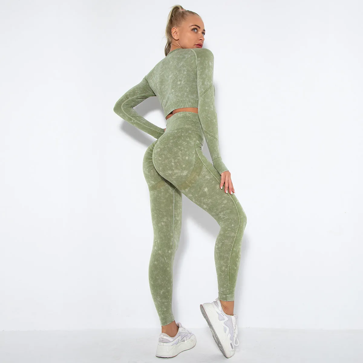 Dinazah Women Peach Hip Raise Yoga Suit
