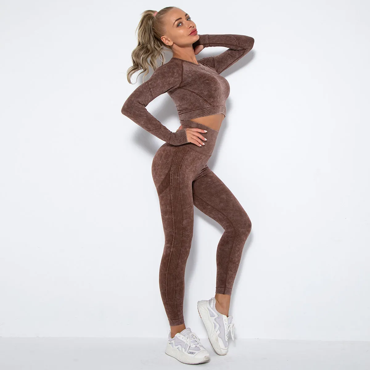 Dinazah Women Peach Hip Raise Yoga Suit