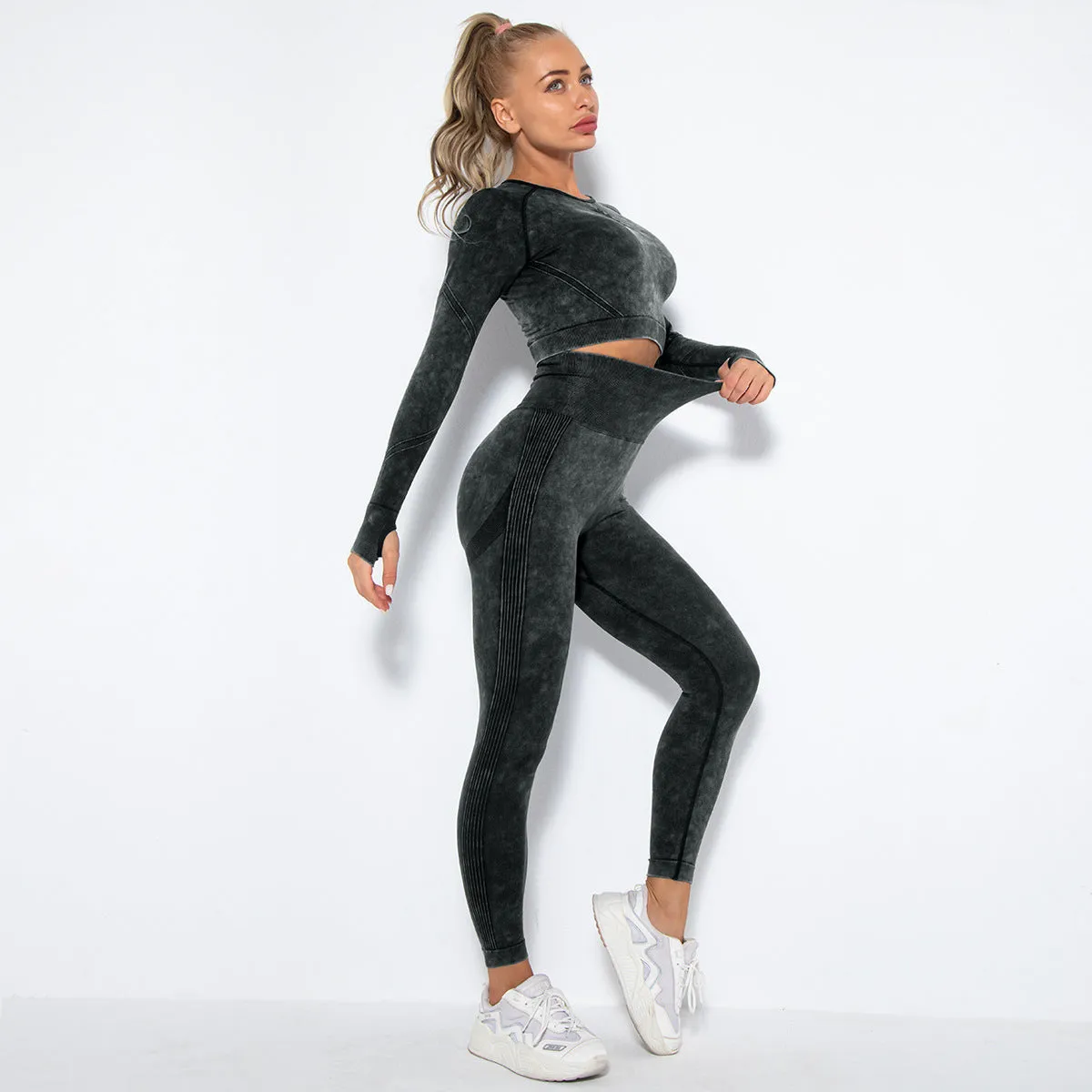 Dinazah Women Peach Hip Raise Yoga Suit