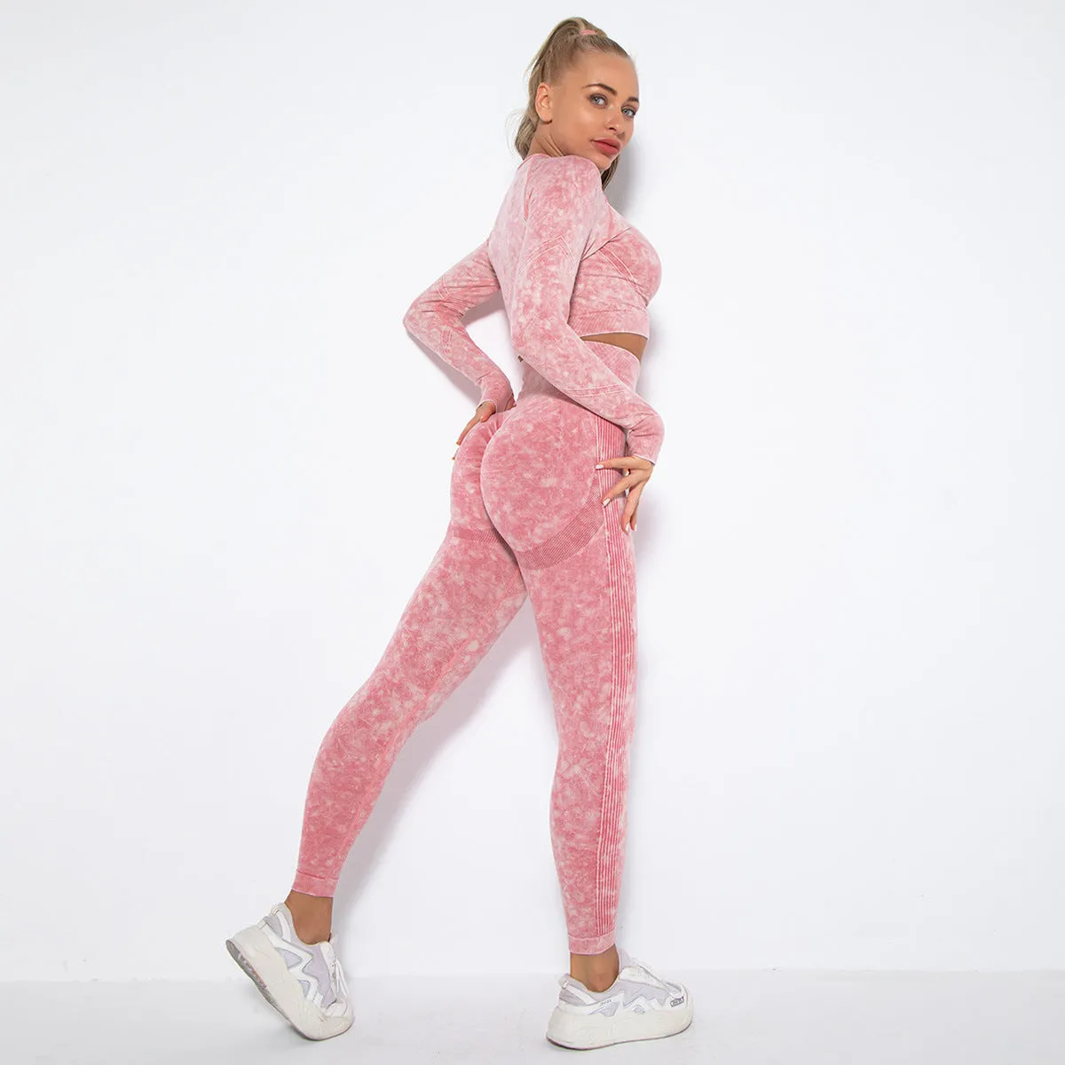 Dinazah Women Peach Hip Raise Yoga Suit