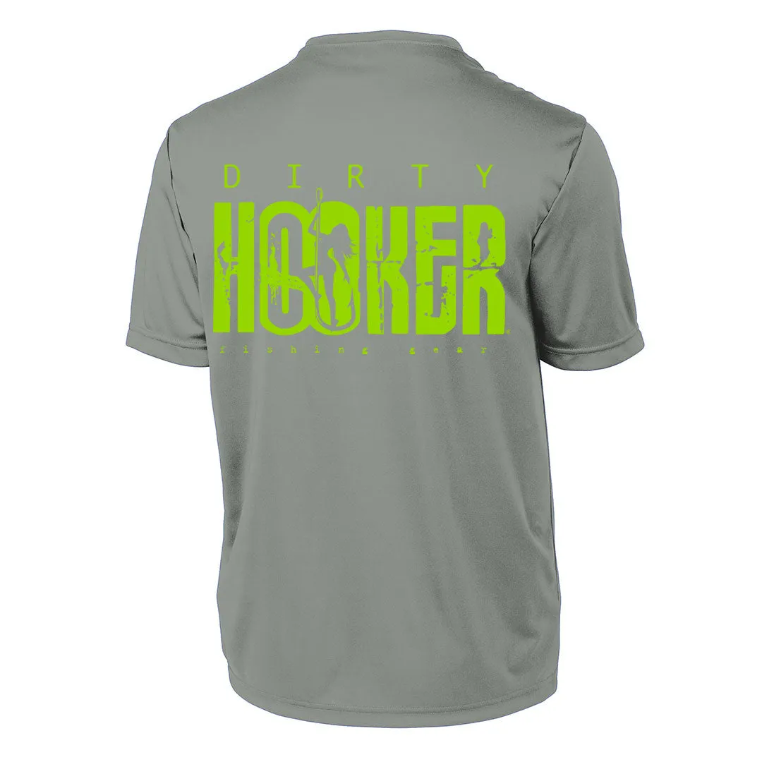 Dirty Hooker Classic Green on Concrete Short Sleeve Dry Fit