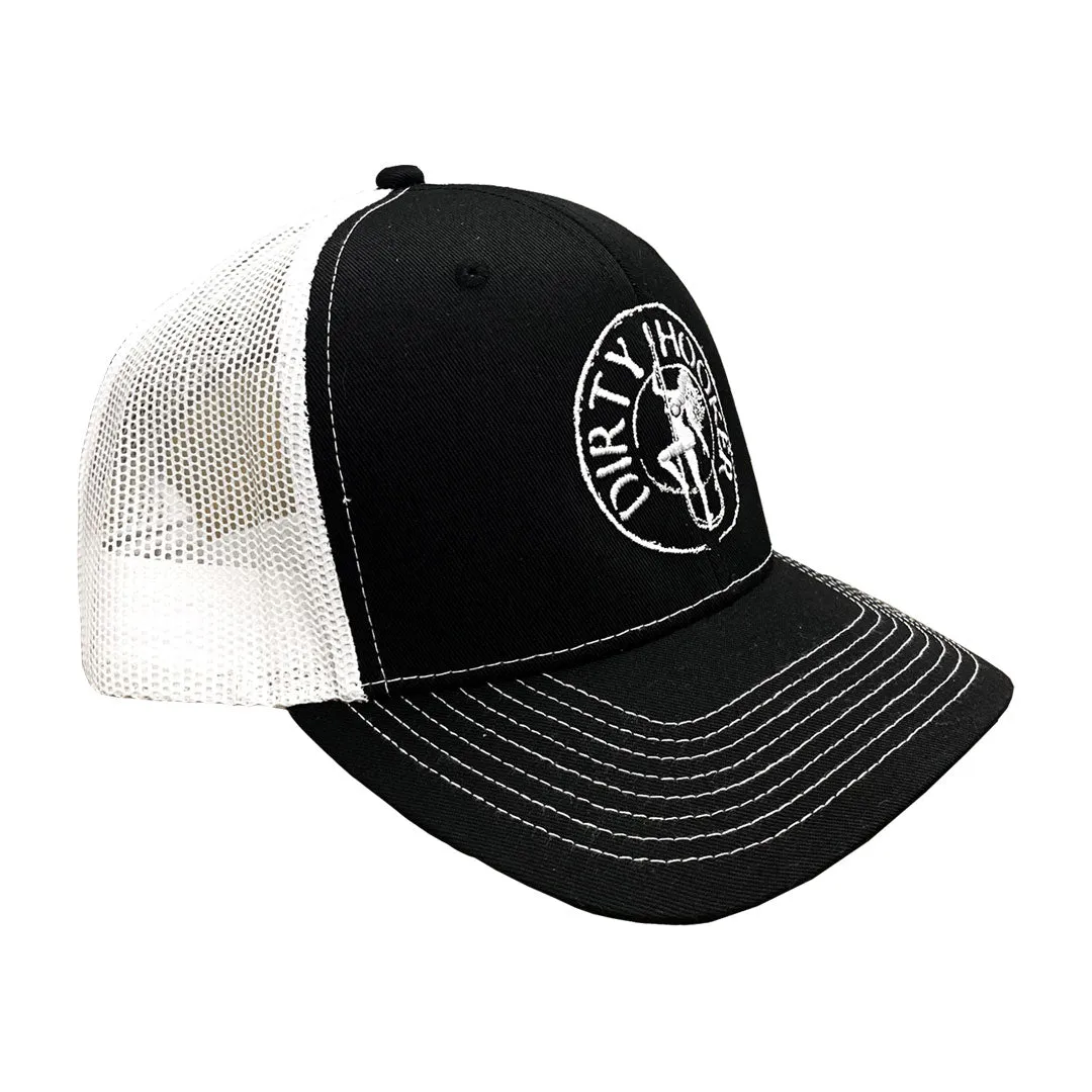 Dirty Hooker COMBO: White Dry Fit with DH Black & Deluxe Black and White Hat