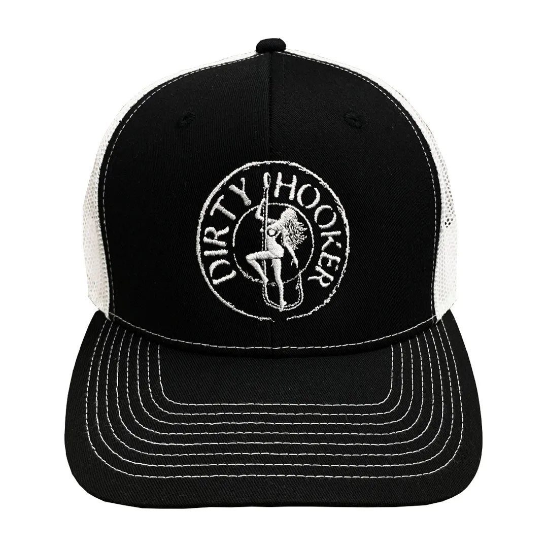 Dirty Hooker COMBO: White Dry Fit with DH Florida & Deluxe Black and White Hat