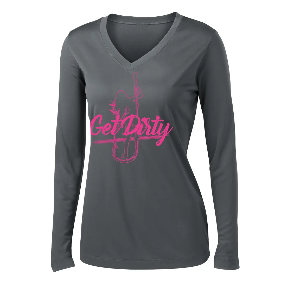 Dirty Hooker Get Dirty Ladies V-neck Dry Fit - Closeout