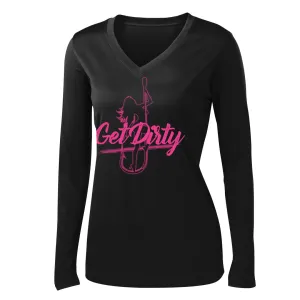 Dirty Hooker Get Dirty Ladies V-neck Dry Fit - Closeout