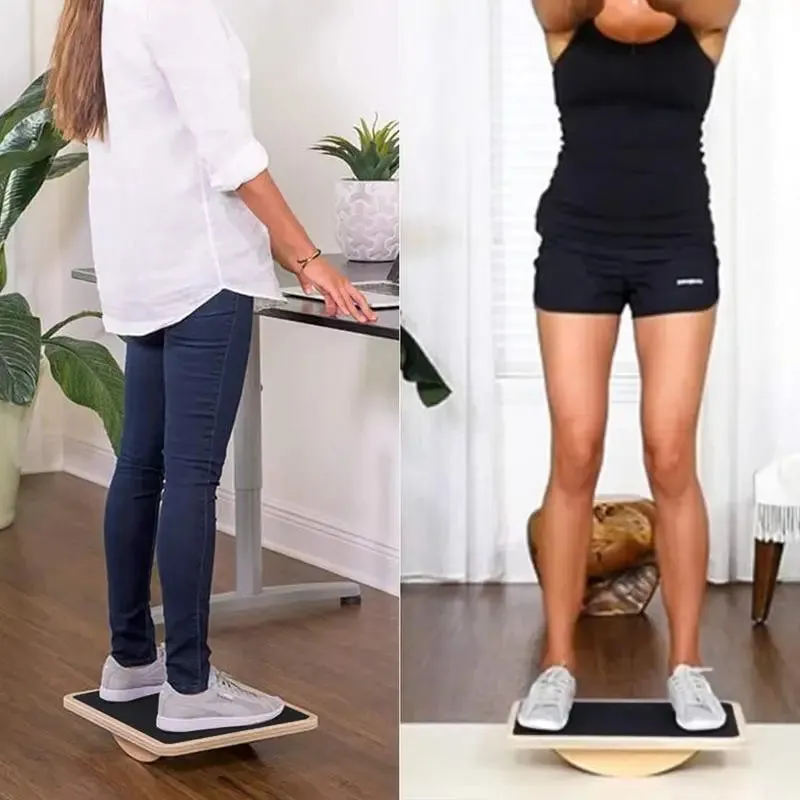 Enhance Your Core Strength and Balance with Our Wooden Yoga Balance Board!