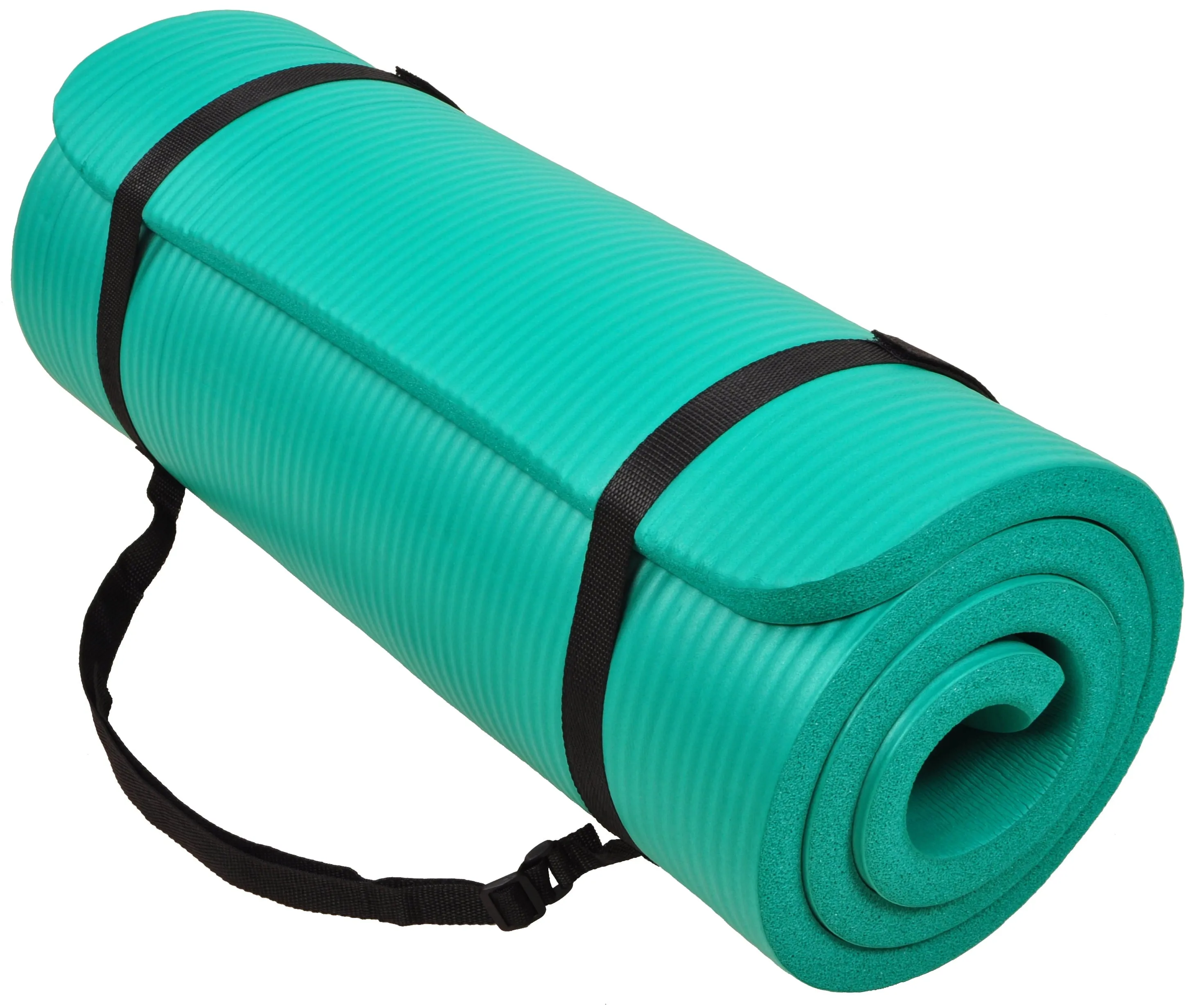 Fitness 1" Extra Thick Yoga Mat W/Knee Pad & Carry Strap, Pink