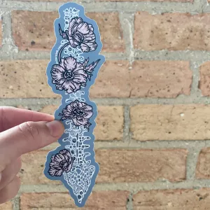 Floral Spine Vinyl Sticker