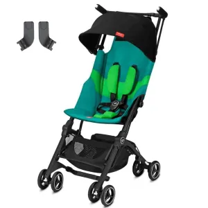 GB Pockit Plus All-Terrain Stroller with Raincover and Adapter - Laguna Blue