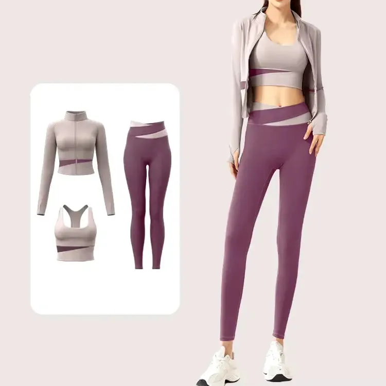 Gym Breathable Yoga Set Woman Quick Dry Yoga Fitness Set Lightweight Running Yoga Set Long Sleeve