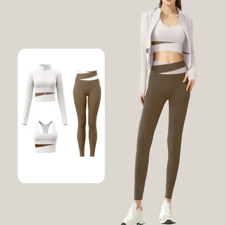 Gym Breathable Yoga Set Woman Quick Dry Yoga Fitness Set Lightweight Running Yoga Set Long Sleeve