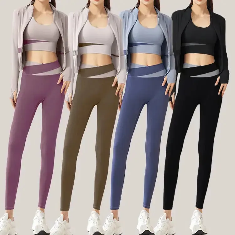 Gym Breathable Yoga Set Woman Quick Dry Yoga Fitness Set Lightweight Running Yoga Set Long Sleeve