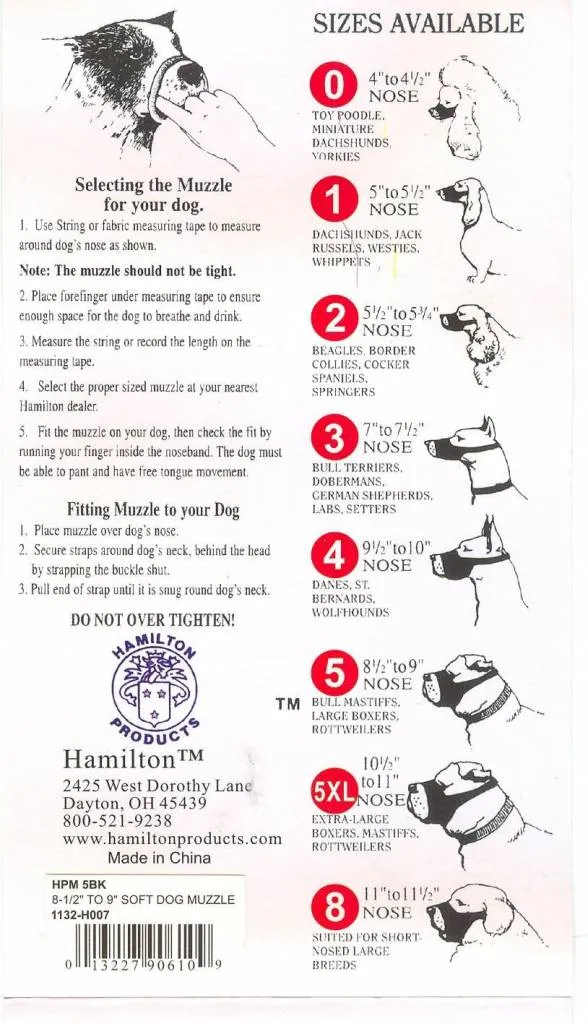 Hamilton Quick Fit Muzzle - Black