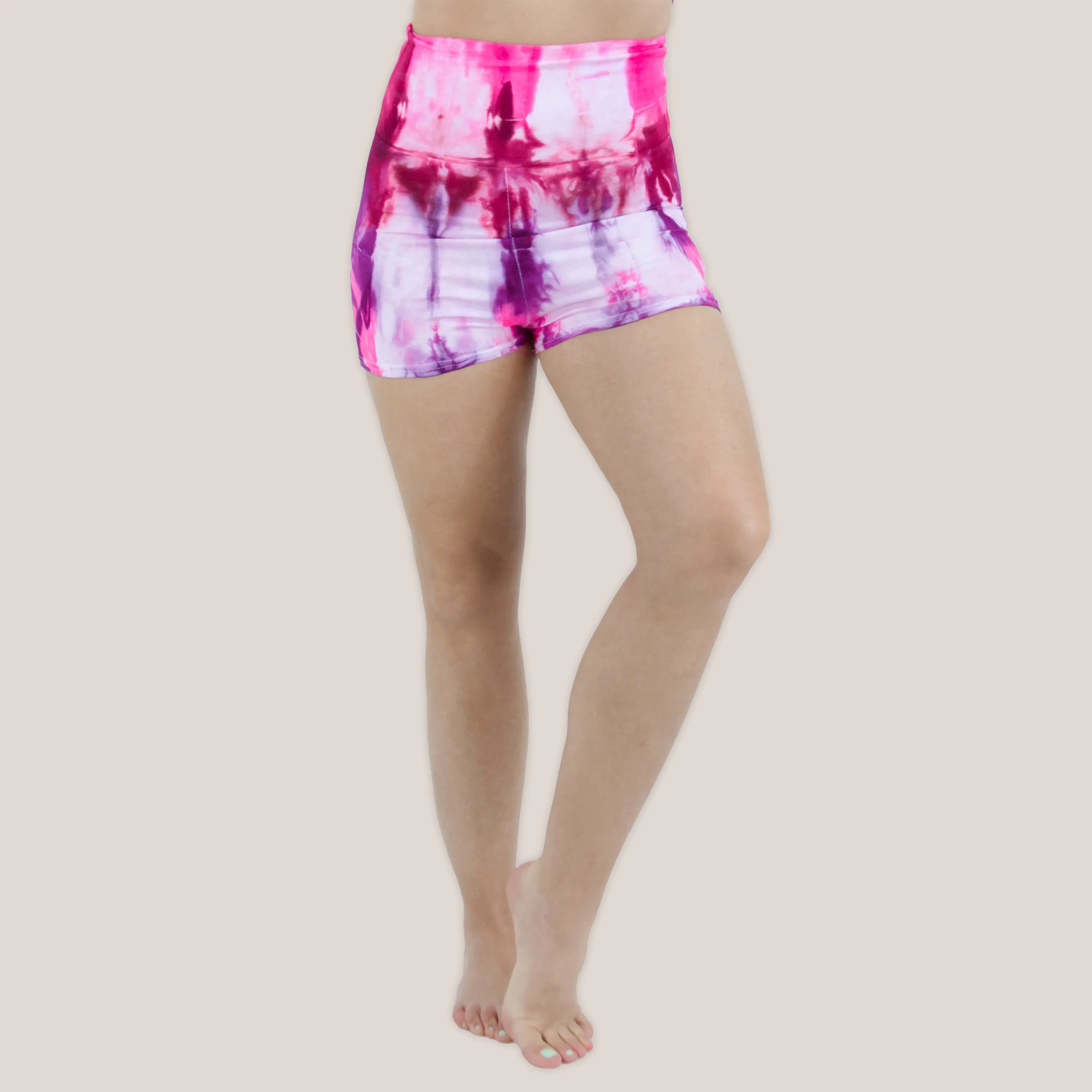 Hawaiian Sunrise Tie Dye Yoga Shorts