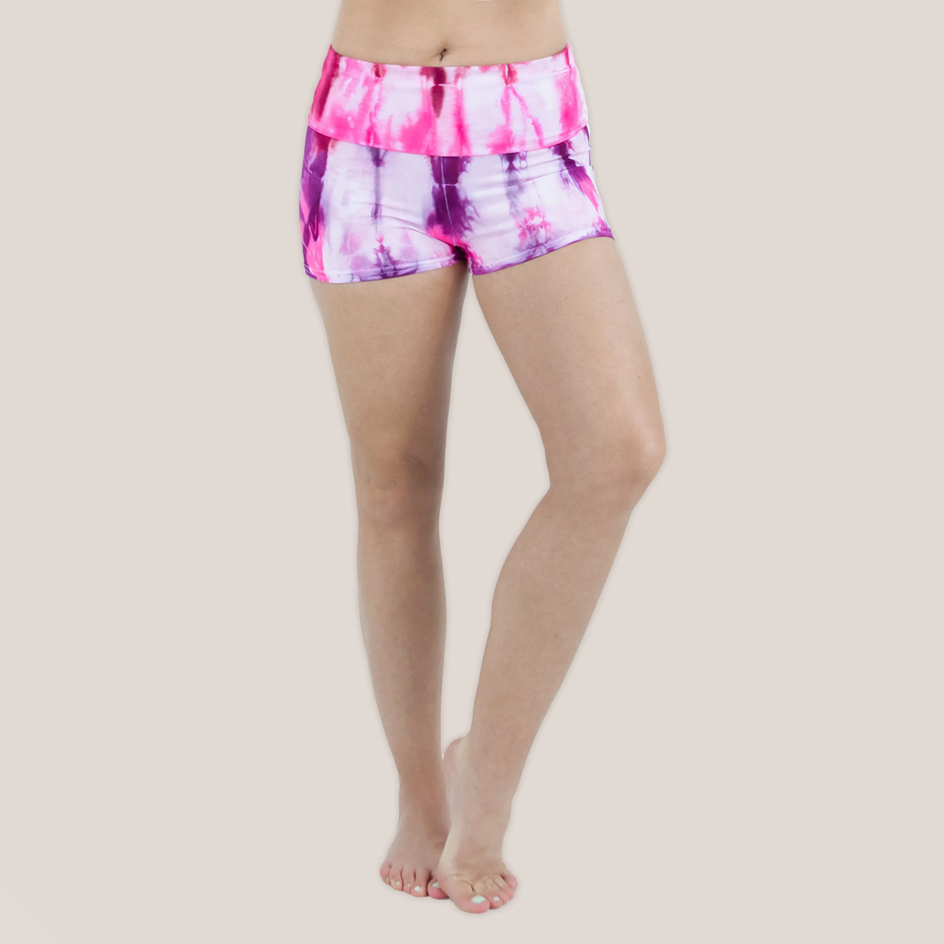 Hawaiian Sunrise Tie Dye Yoga Shorts