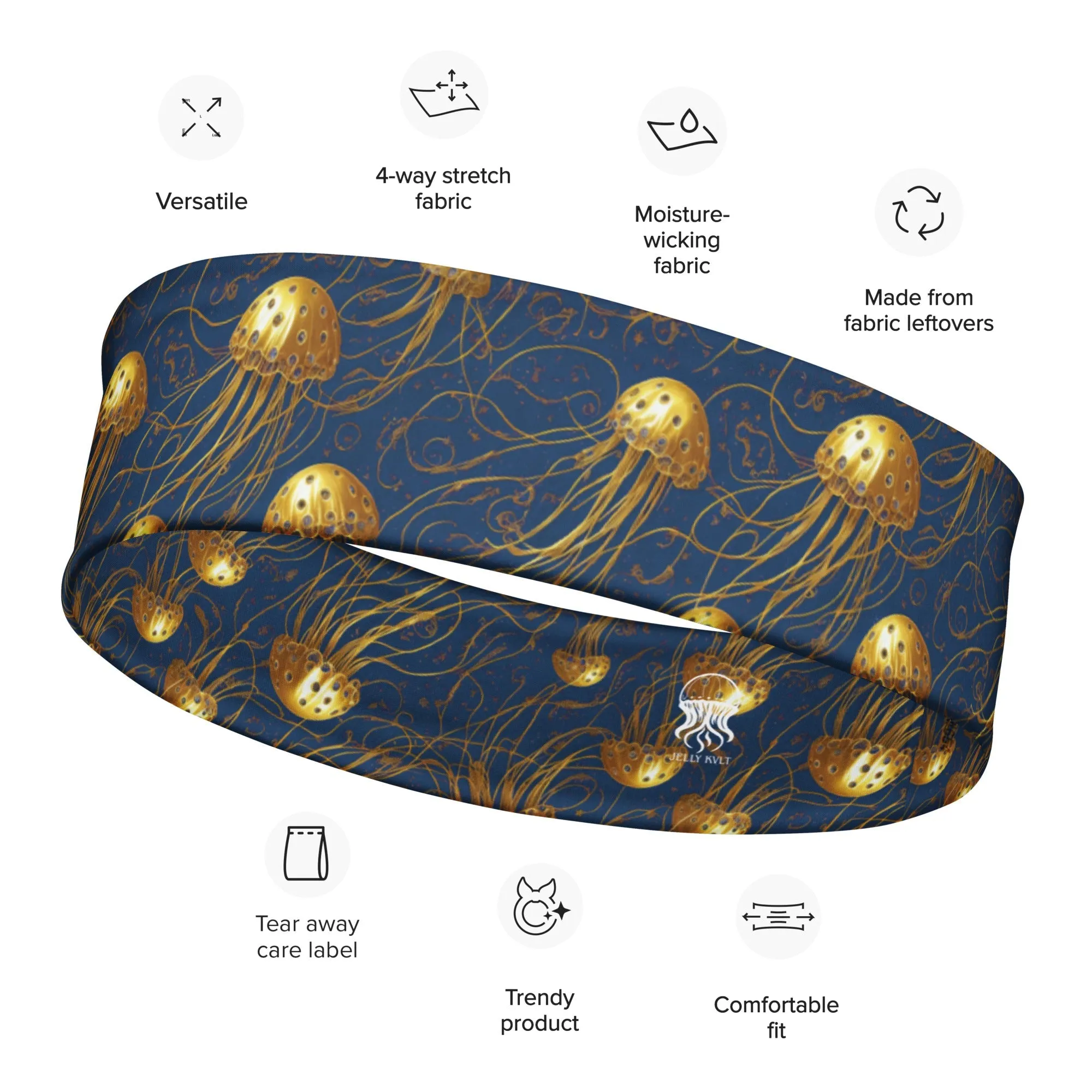 Headband - Blue and Gold Jellyfishes
