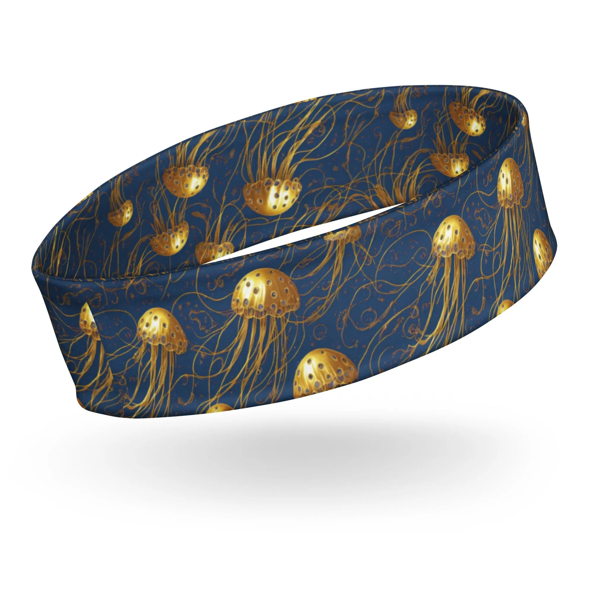 Headband - Blue and Gold Jellyfishes