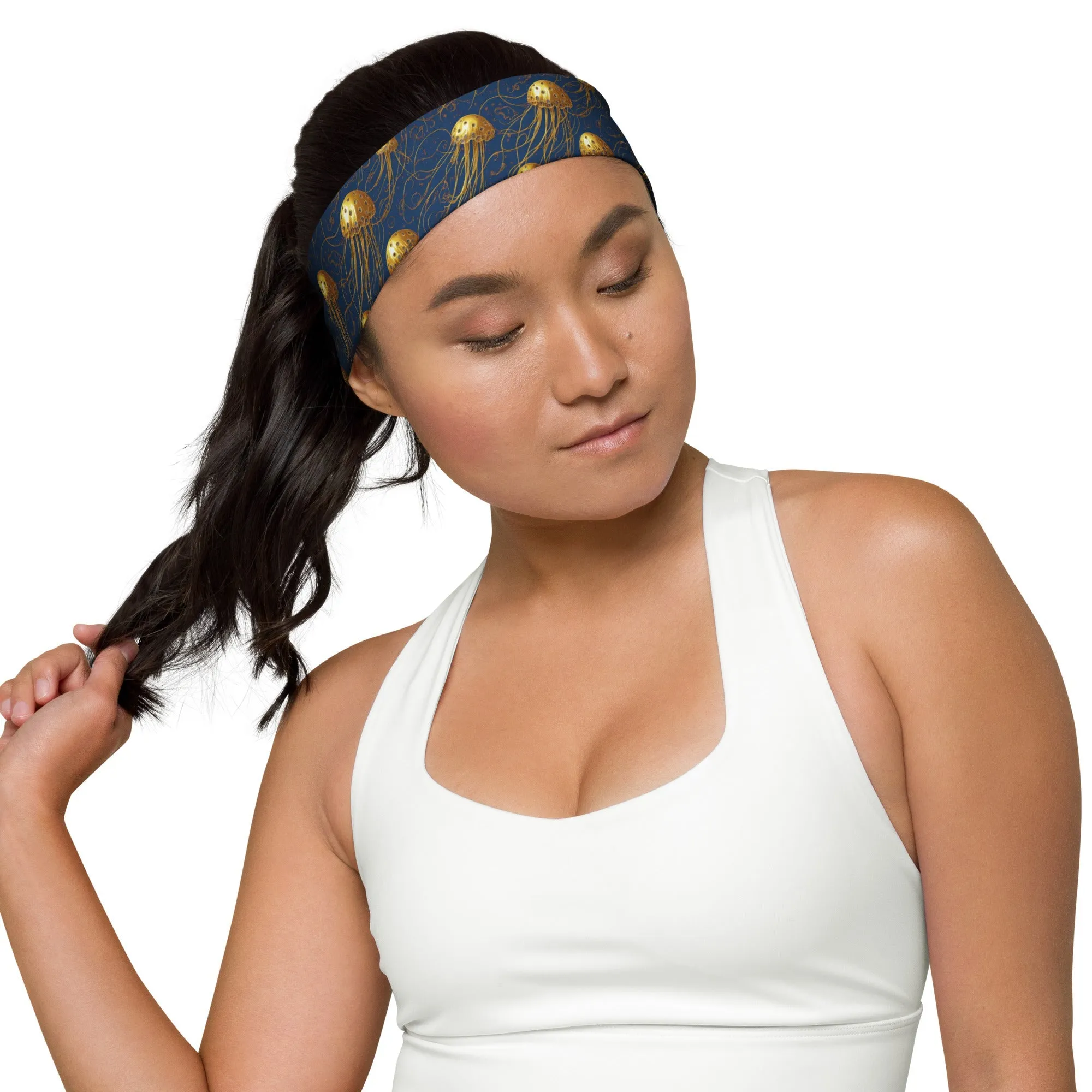 Headband - Blue and Gold Jellyfishes