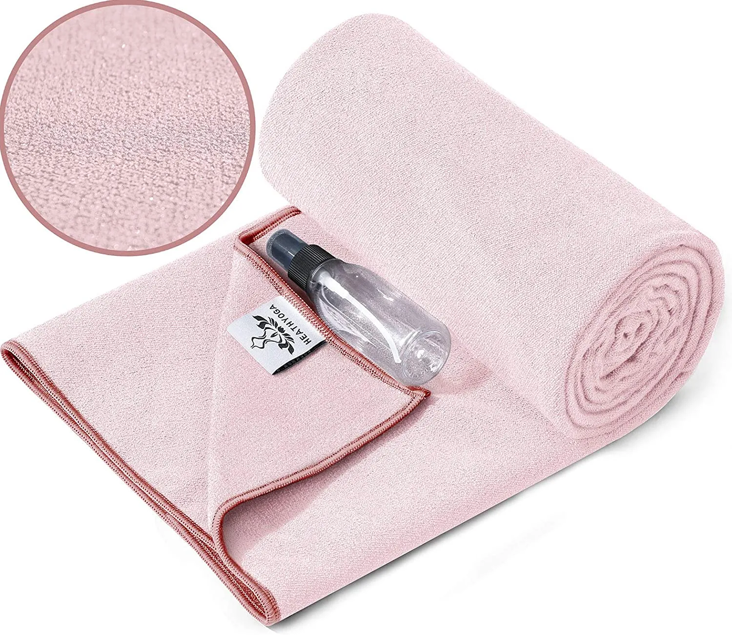 Heathyoga toalla de yoga antideslizante para yoga, Tapete de yoga con agarre de silicona y botella de spray gratis, toalla de microfibra para Bikram, yoga caliente, pilates y fitness