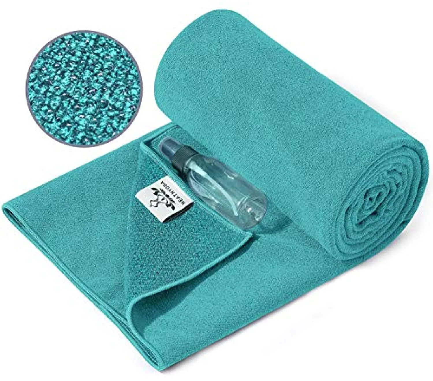 Heathyoga toalla de yoga antideslizante para yoga, Tapete de yoga con agarre de silicona y botella de spray gratis, toalla de microfibra para Bikram, yoga caliente, pilates y fitness