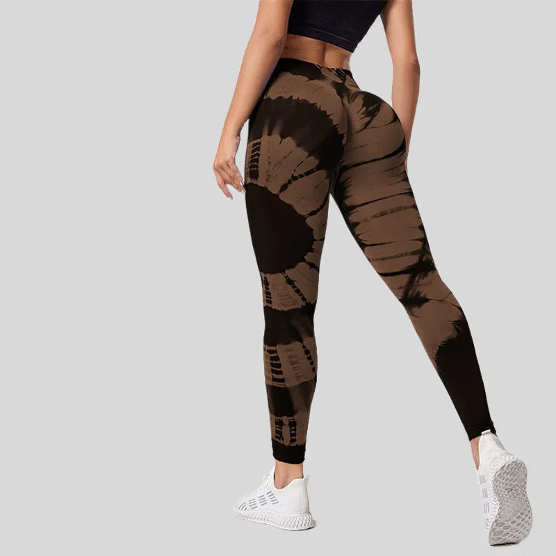 High Waist Elastic Tie-dye Seamless Yoga Pants