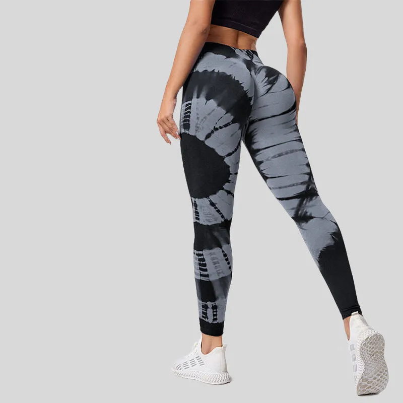 High Waist Elastic Tie-dye Seamless Yoga Pants