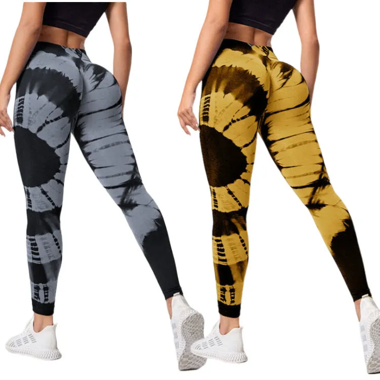High Waist Elastic Tie-dye Seamless Yoga Pants