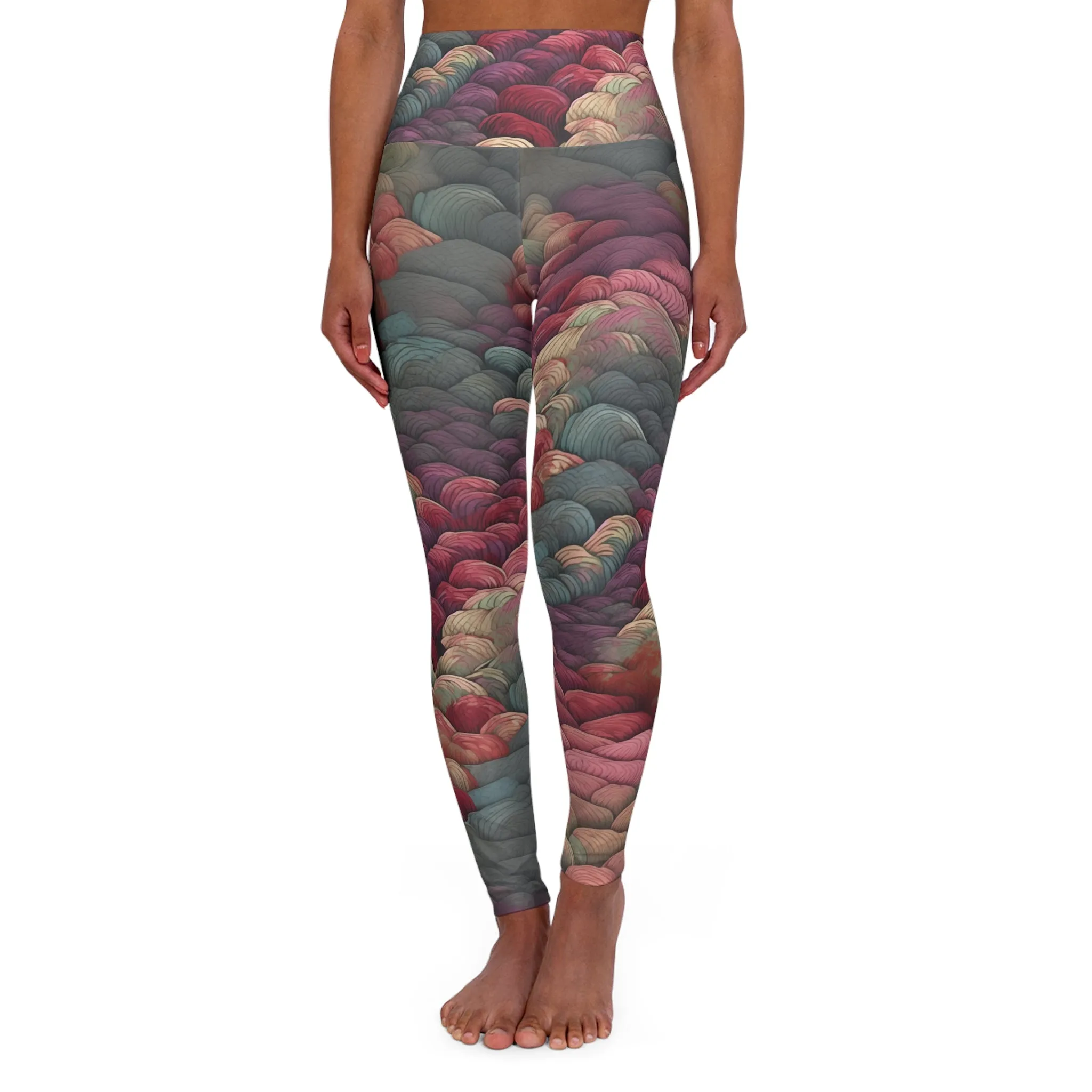 High Waisted Leggings - Dorothy Giverny Brocade