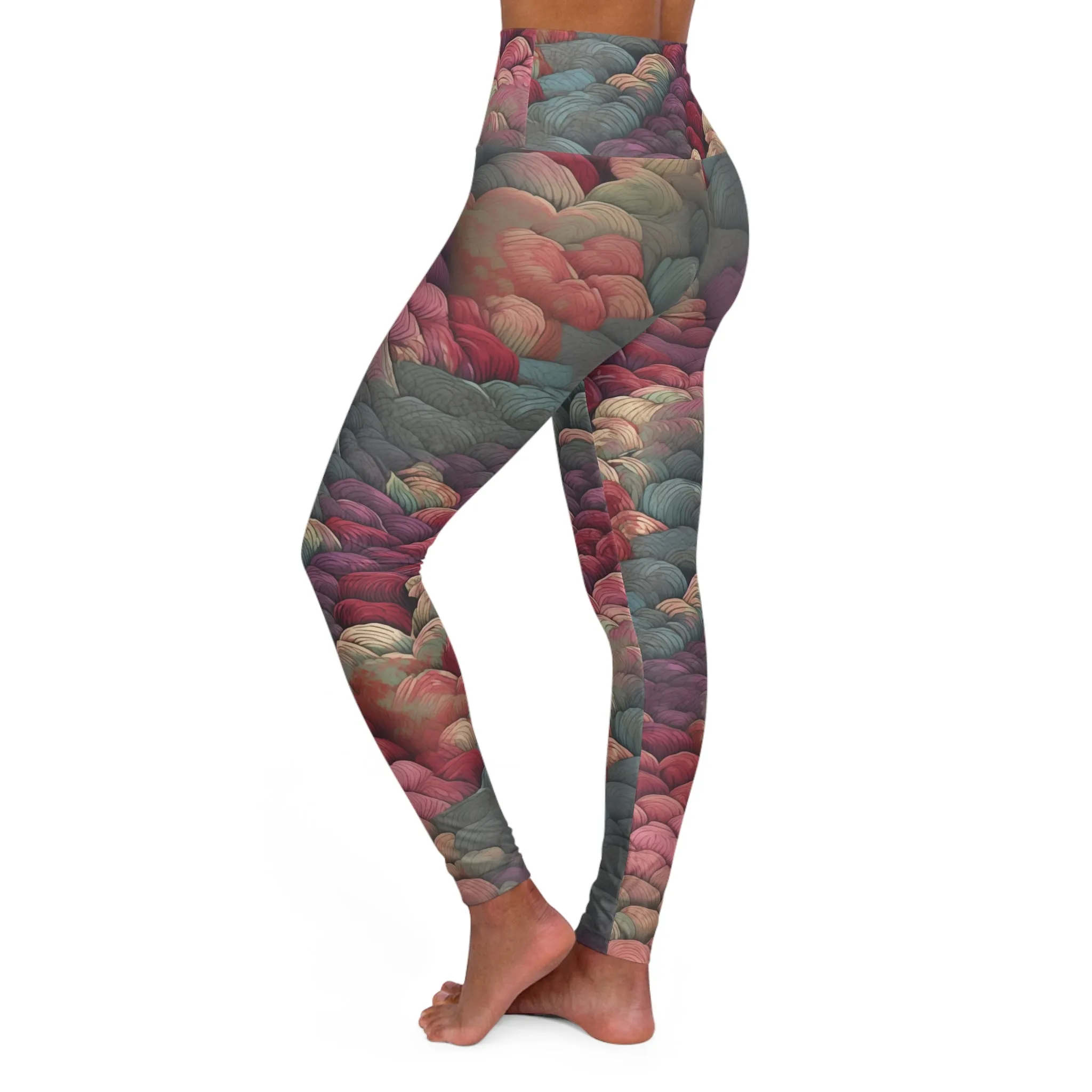 High Waisted Leggings - Dorothy Giverny Brocade