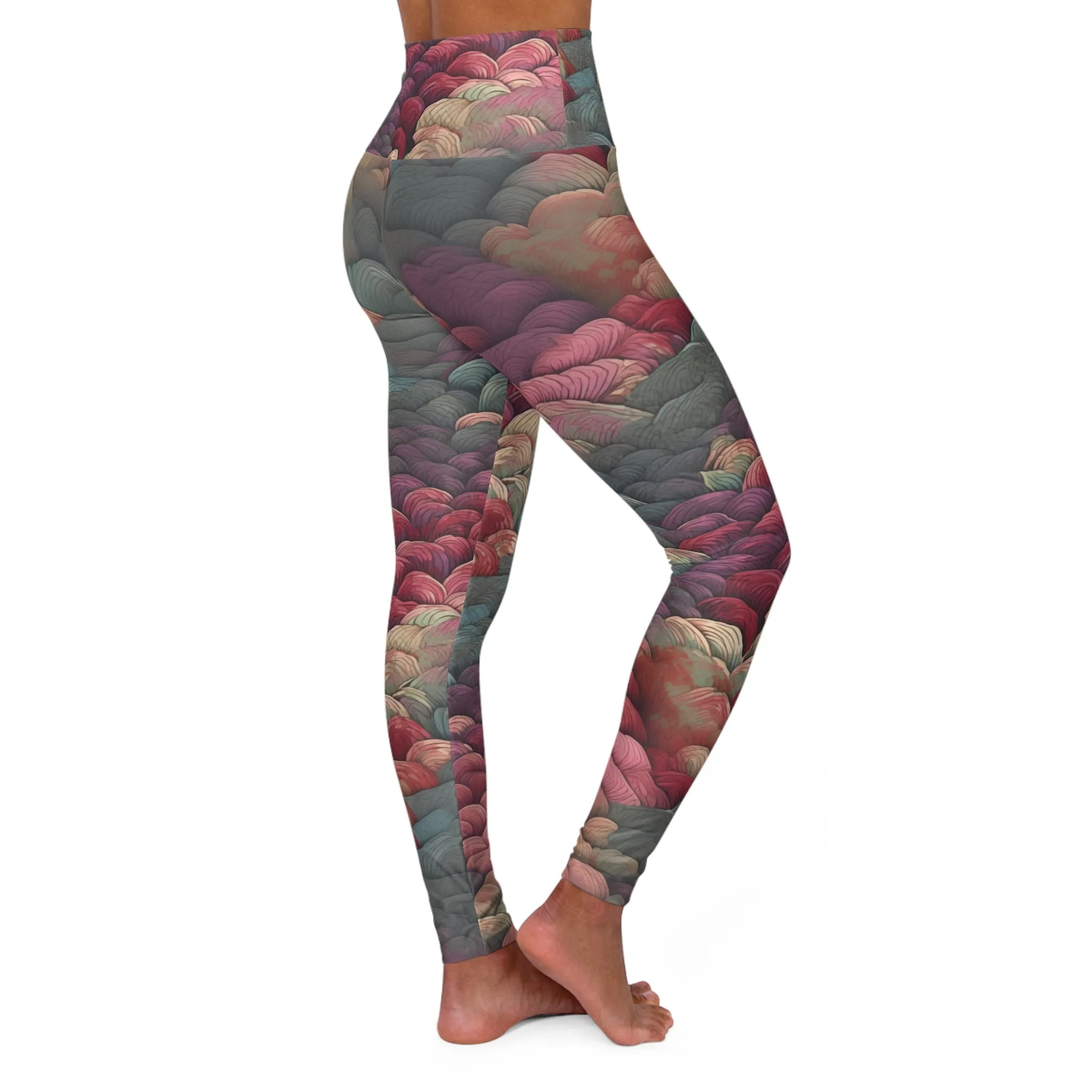 High Waisted Leggings - Dorothy Giverny Brocade
