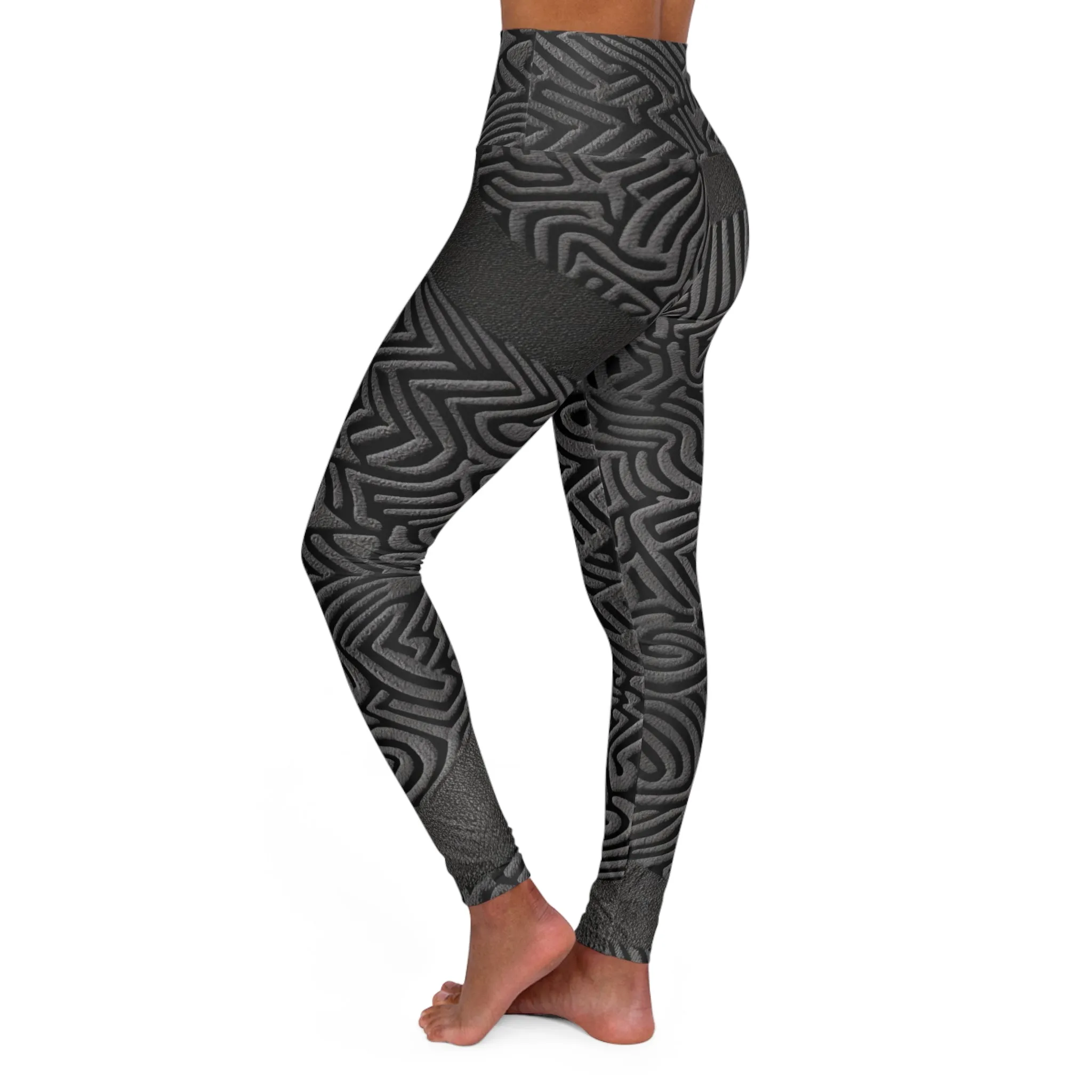 High Waisted Leggings - Neon Floral.