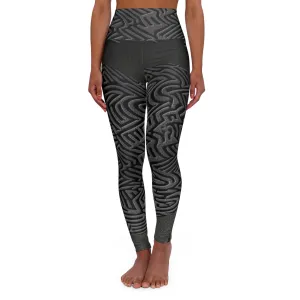 High Waisted Leggings - Neon Floral.