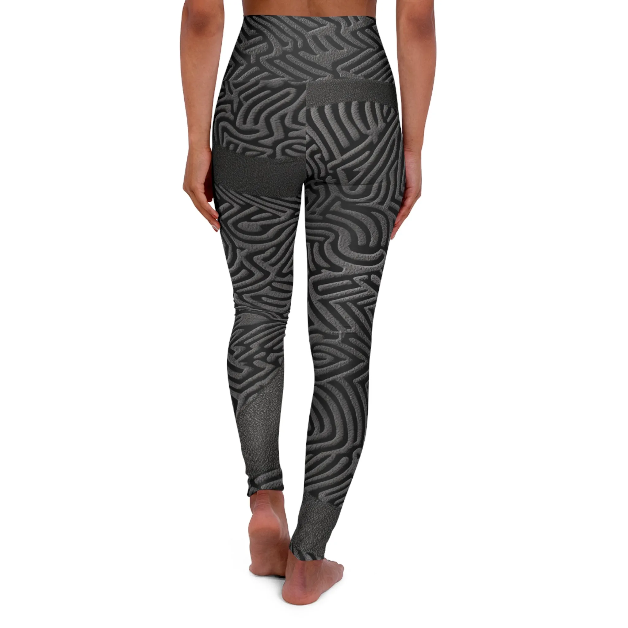 High Waisted Leggings - Neon Floral.