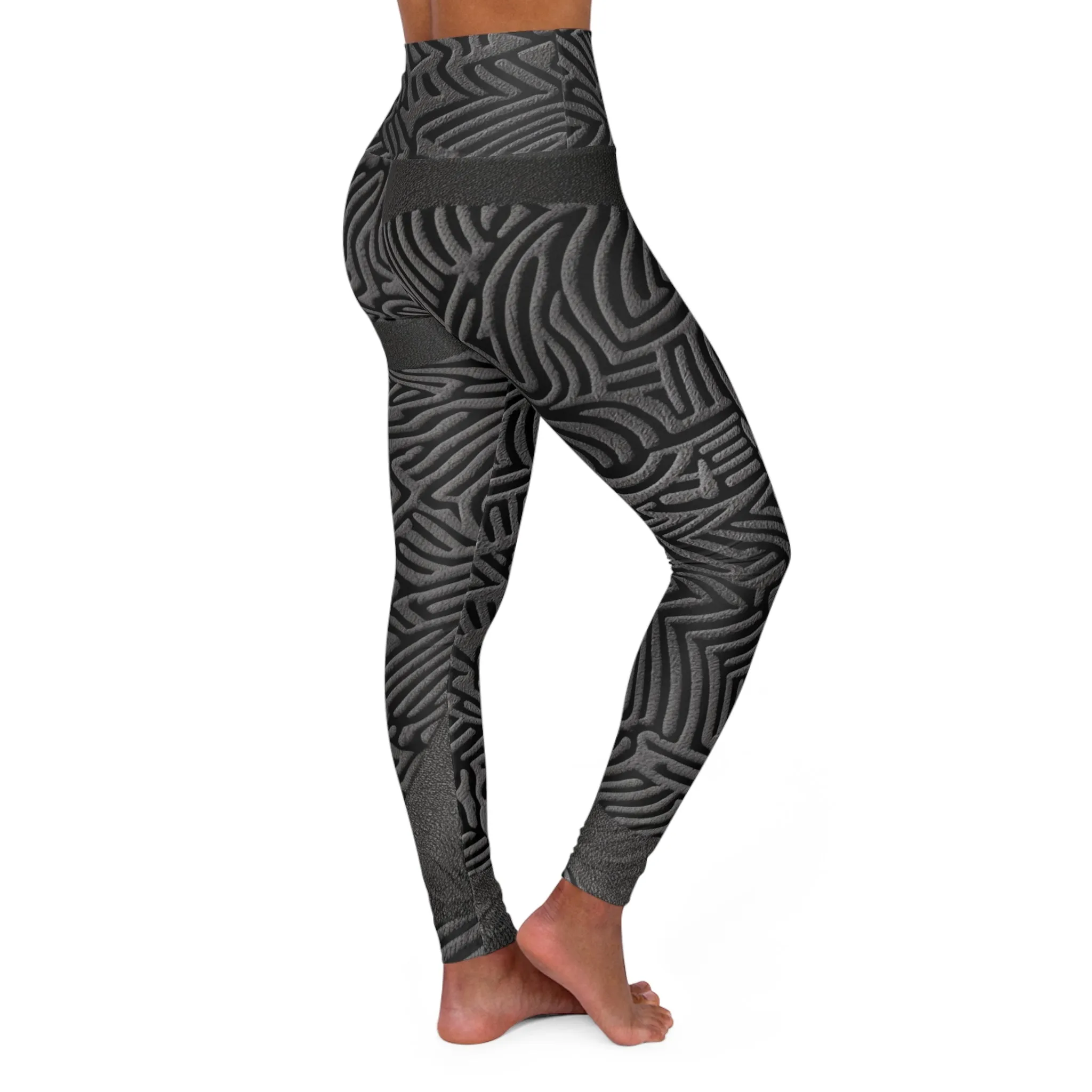 High Waisted Leggings - Neon Floral.