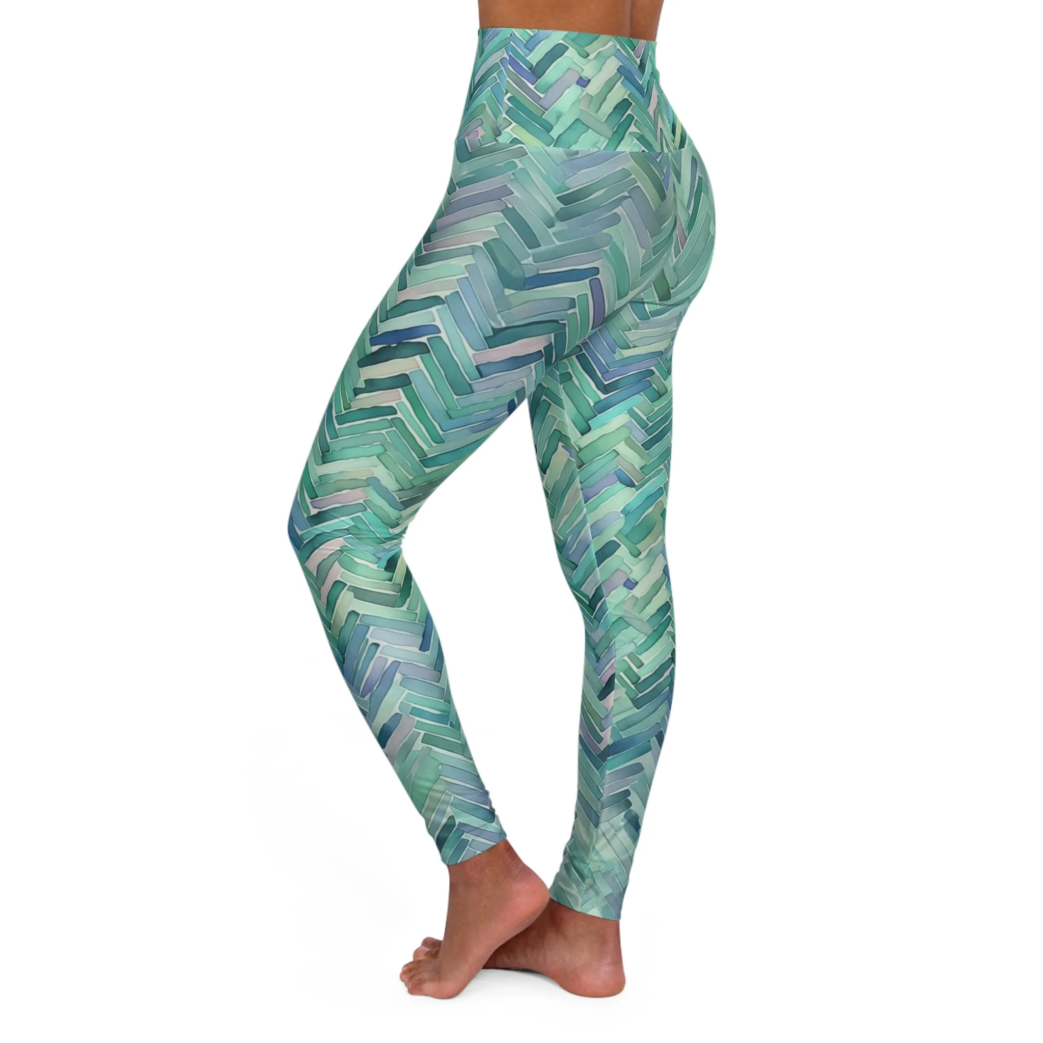 High Waisted Leggings - Piers Orleans Herringbone