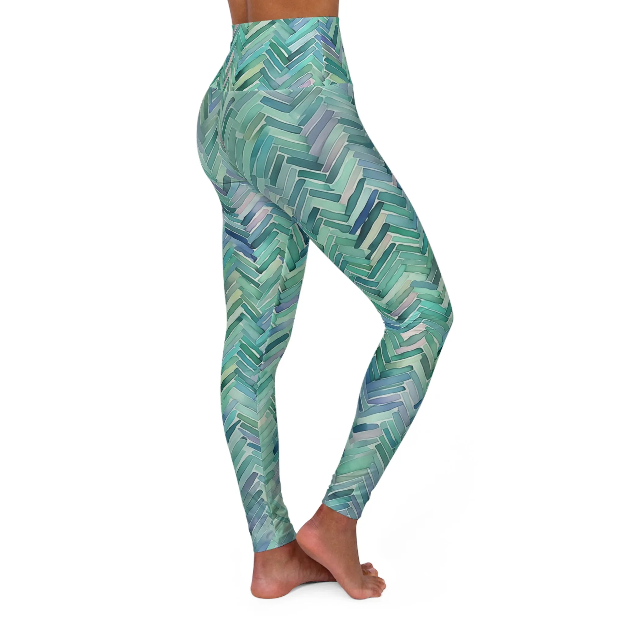 High Waisted Leggings - Piers Orleans Herringbone