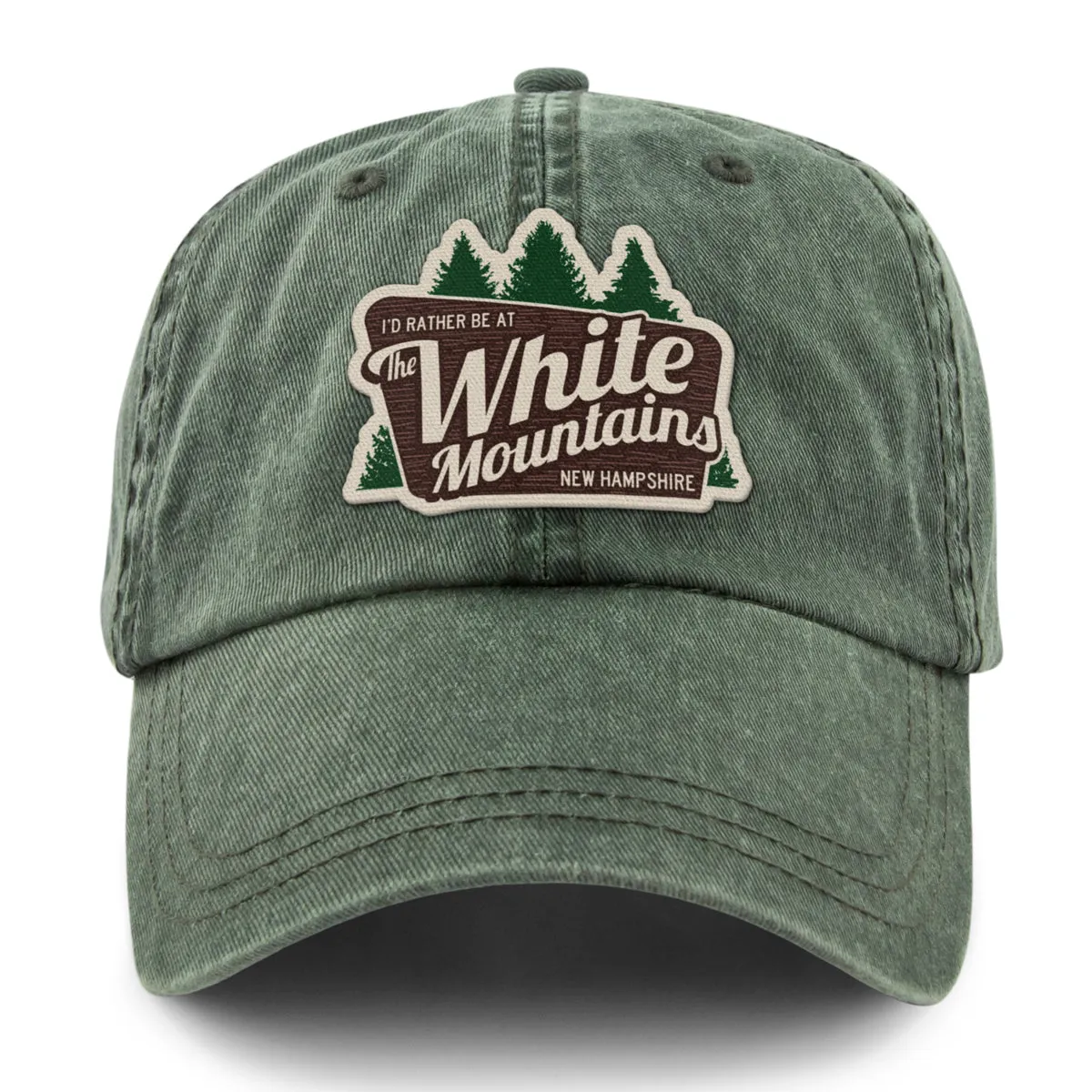 I'd Rather Be At The White Mountains Washed Dad Hat
