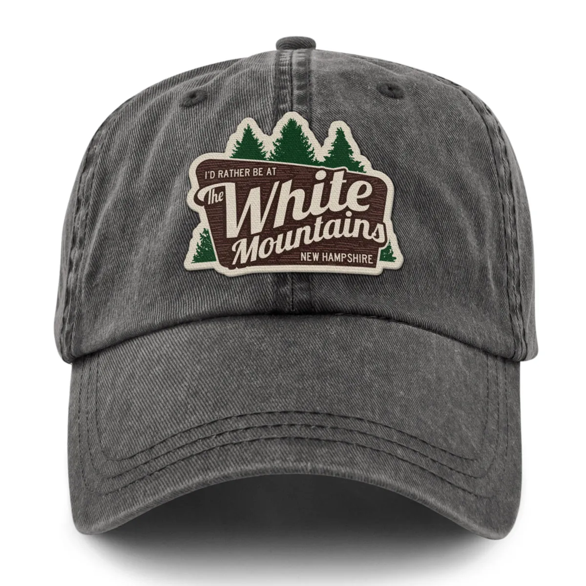 I'd Rather Be At The White Mountains Washed Dad Hat