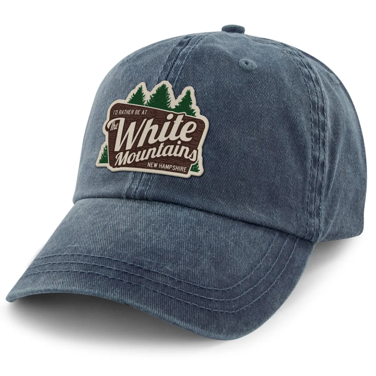 I'd Rather Be At The White Mountains Washed Dad Hat